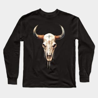 Texas Longhorn Skull Long Sleeve T-Shirt